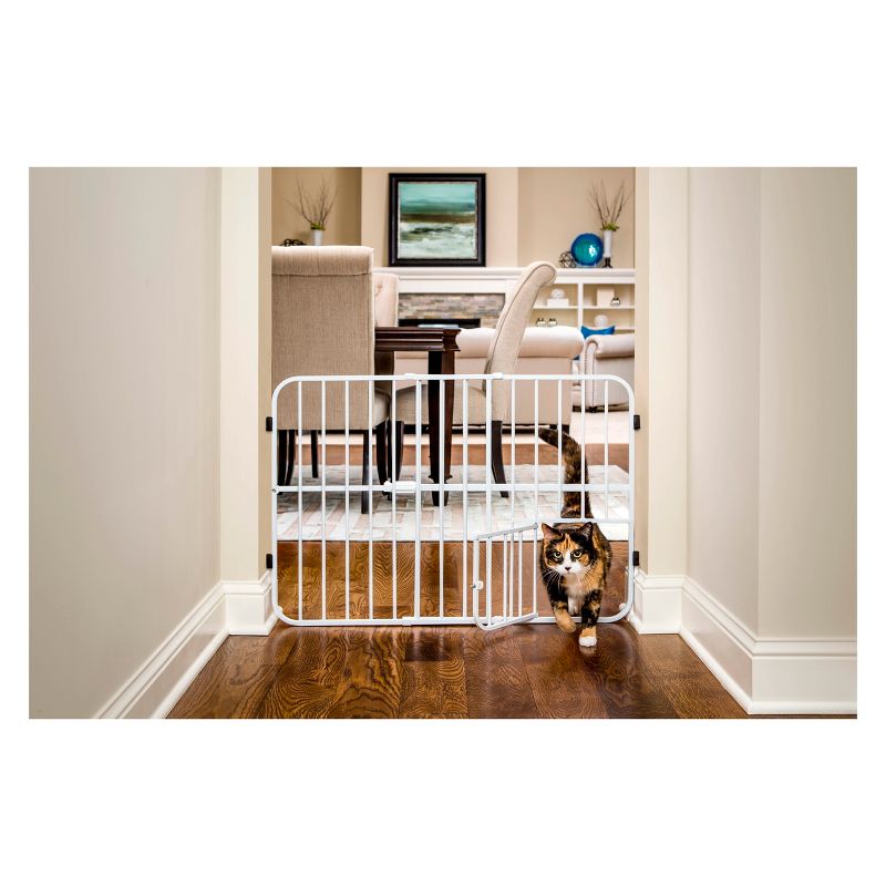 Carlson Expandable Gate with Small Dog Door - White, 3 of 7