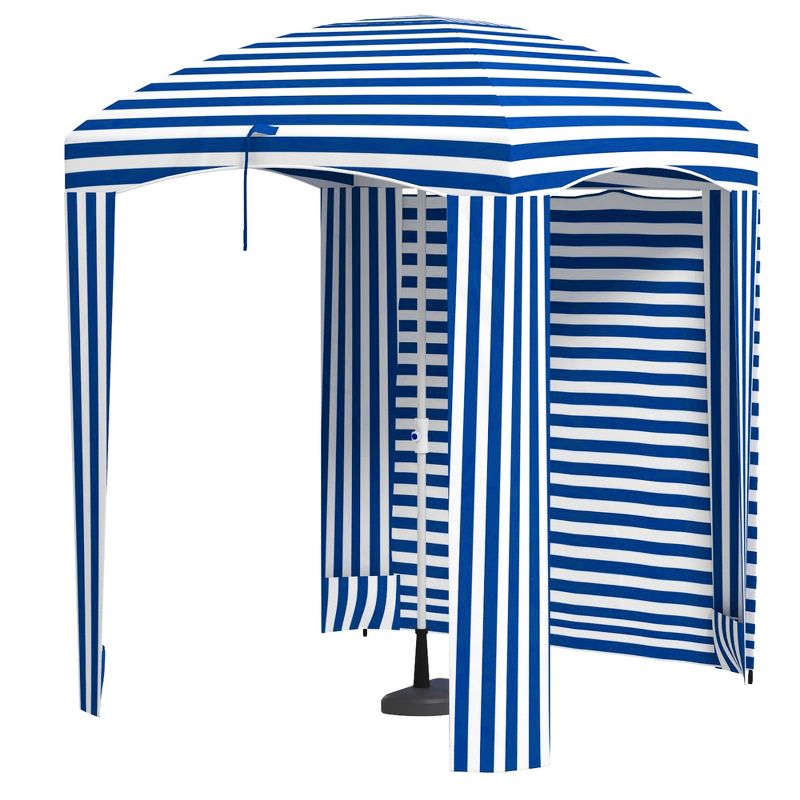 Outsunny 5.9' x 5.9' Cabana Umbrella, Outdoor Beach Umbrella with Windows, Sandbags, Carry Bag, 4 of 7