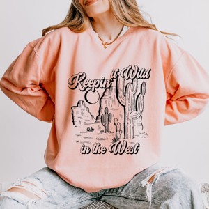Simply Sage Market Keepin It Wild In The West Lightweight Garment Dyed Sweatshirt - 1 of 4