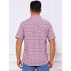 INSPIRE CHIC Men's Point Collar Short Sleeve Button Down Checked Plaid Dress Shirt - 3 of 4