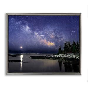 Stupell Industries Galaxy Stars Over Coastal Winter Night Floating Frame Canvas Art - 1 of 4