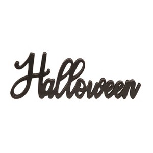 Transpac 17.99 in Black Halloween Die Cut Cursive Freestanding MDF Signs for Spooky Decor - 1 of 4