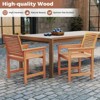Tangkula Patio Chairs Set of 2 Outdoor Wooden Dining Chairs w/ Inclined Backrests - 2 of 4