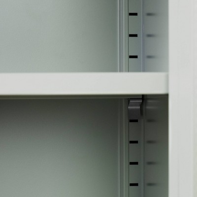Sage Green Metal Mesh 2-Door Storage Cabinet with Adjustable Shelves