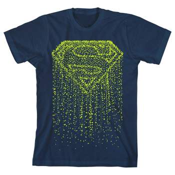 Superman Dripping Logo Boy's Navy T-shirt