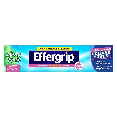 Effergrip Denture Adhesive Cream Extra Strong Holding Power 2.5 Oz
