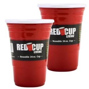 Red Cup Living 24Oz Tumbler Cup with Lid & Straw, Insulated Reusable Plastic Cup for Hot & Cold Drinks, Coffee Tumbler, Summer Party Cup - 1 of 4