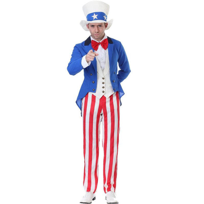 HalloweenCostumes.com 2X  Men  Men's 4th of July Suit Costume, Blue/White/Red, 1 of 4