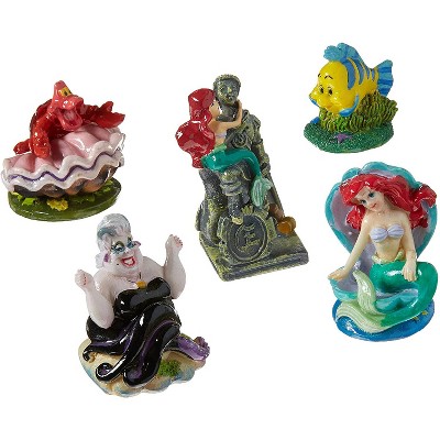 Penn-Plax Little Mermaid 5-Piece Mini Resin Ornaments for Aquariums