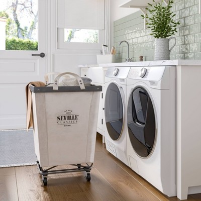 Seville Classics Rolling Commercial Laundry Hamper