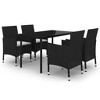 vidaXL Garden Dining Set Black PE rattan Medium Durable - 2 of 4