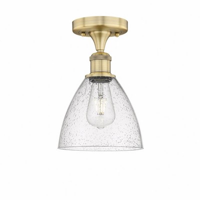 Bristol Glass - 1 Light Semi-Flush Mount In Industrial Style-10.25 Inches Tall and 7.5 Inches Wide