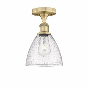 Bristol Glass - 1 Light Semi-Flush Mount In Industrial Style-10.25 Inches Tall and 7.5 Inches Wide - 1 of 1