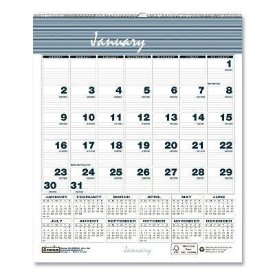 House of Doolittle Bar Harbor Wirebound Monthly Wall Calendar 6 x 7 Blue 2022 330