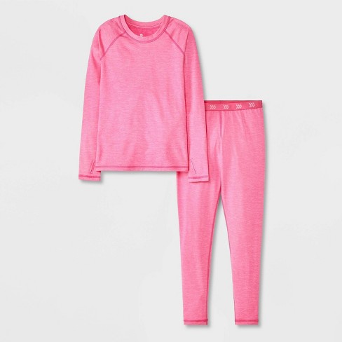 Girls 2pk Thermal Set All In Motion Heathered Pink S Target