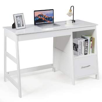 Home Office Computer Desk,Small Study Writing Desk with Wooden Storage –  TreeLen