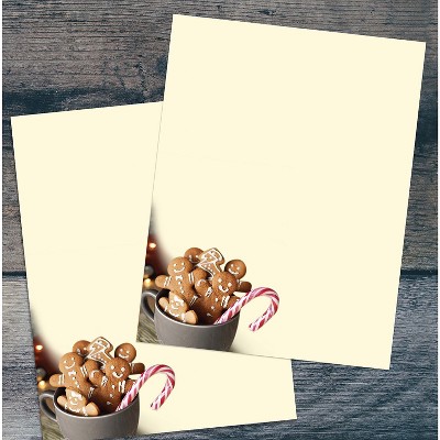 Great Papers Cup of Cheer Candy Cane and Gingerbread Cookies Christmas Letterhead Multicolor 50/Pack
