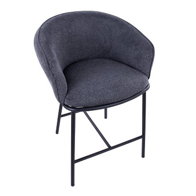 Charcoal Swivel Counter Height Barstools with Metal Frame - Set of 2