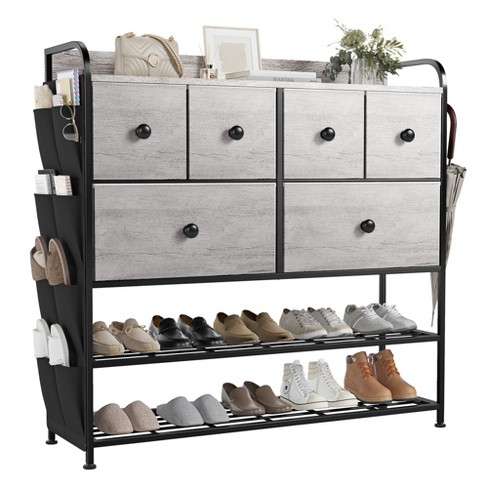 3 Tier Shoe Rack Bench Storage Organizer Shelf Entryway Hallway with Side  Pocket