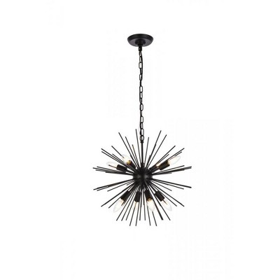 Elegant Lighting Timber 8 lights black pendant