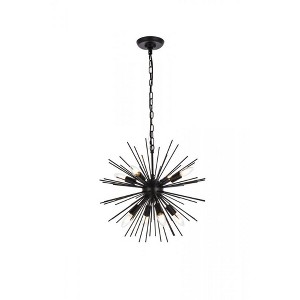 Elegant Lighting Timber 8 lights black pendant - 1 of 4