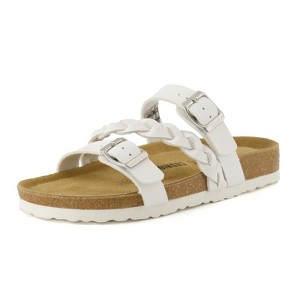 CUSHIONAIRE Women's Lizzy Cork Footbed Sandal - Comfortable, Adjustable Straps, Arch Support, Wide Widths Available, Boho Chic Summer Slides - 1 of 4