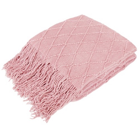 Pavilia Knit Textured Soft Throw Blanket For Sofa, Living Room Decor, And  Bed, Blossom Pink/throw - 50x60 : Target