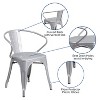 Flash Furniture Commercial Grade Metal Indoor-Outdoor Chair with Arms - 3 of 4