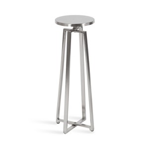 Kate and Laurel Zia Round Metal Drink Table, 9x9x23, Silver - 1 of 4