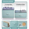 Sorbus  Dresser with 5 Drawers - Storage Chest Organizer with Steel Frame, Wood Top, Handles, Fabric Bins - 4 of 4