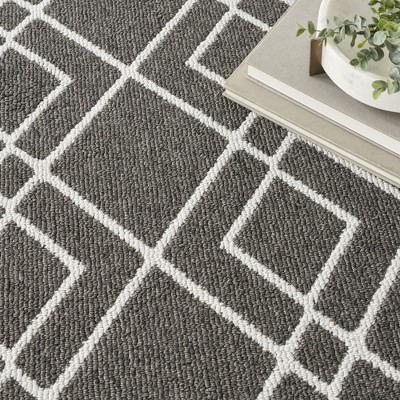 Charcoal Geometric Power-Loomed Synthetic Rug 8' x 10'