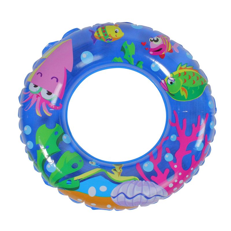 Pool Central 24" Inflatable Sea Fish Children's 1-Person Swimming Pool Inner Tube Ring Float - Blue, 1 of 4