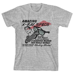Superman Amazing X-ray Specs Vintage Art Youth Boy's Heather Gray T-Shirt - 1 of 2