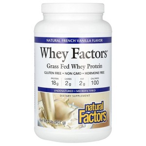 Natural Factors Whey Factors, Grass Fed Whey Protein, Natural French Vanilla, 2 lb (907 g) - 1 of 3