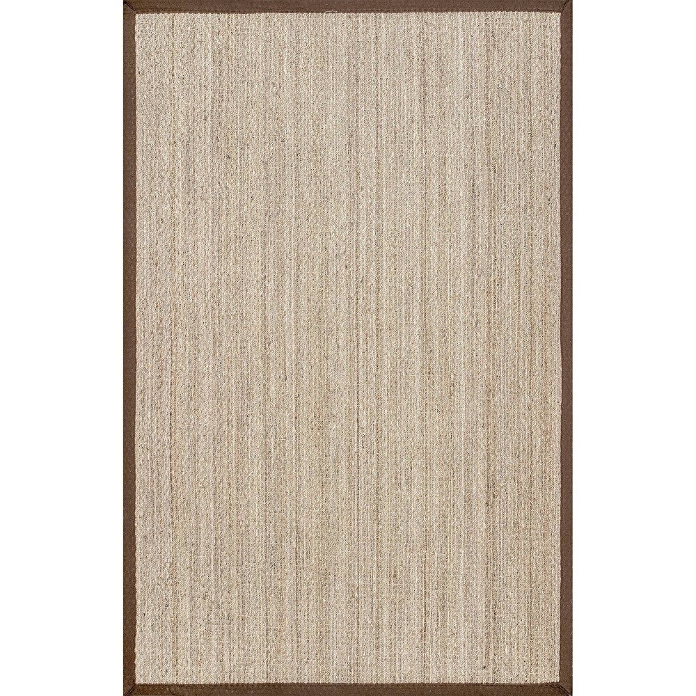 3'x5' Elijah Seagrass with Border Area Rug Brown/Beige - nuLOOM