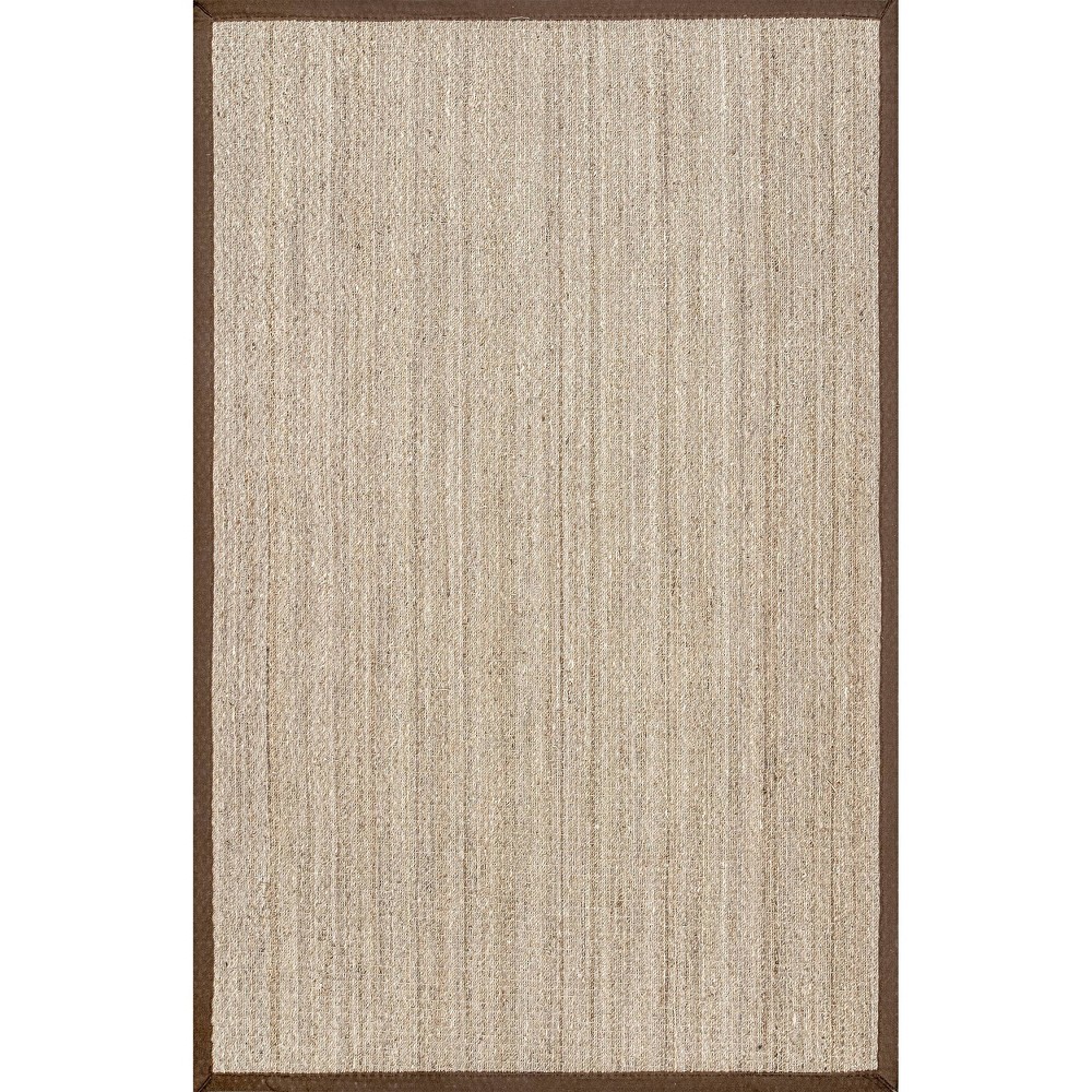 9'x12' Elijah Seagrass with Border Area Rug Brown/Beige - nuLOOM