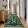 Snake and Flower Pattern Washable Rug 2x3 to 9x12, Non-Slip Low Pile Living Room Rug, Dark Gray/Blue/Green/Beige Stain Resistant Machine Washable Rug - 3 of 4