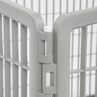 Silver 34"H Plastic 8-Panel Pet Playpen with Door