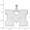 Black Bow Jewelry 14k White Gold Michigan Wolverines NCAA Extra Large Pendant - 2 of 3