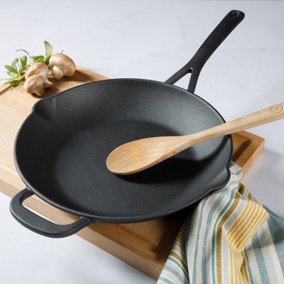 Martha Stewart Black 12" Pre-Seasoned Cast Iron Skillet