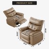 Oversized Power Rocker Swivel Recliner Chair - Heat and Massage,  Ergonomic PU Leather Single Sofa, Tall Back, Padded Seat, Lazy Chair - 4 of 4