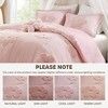 4-Piece Full/Queen Floral Reversible Tufted Chenille Comforter Set with Flower Throw Pillow,Pink - 3 of 4