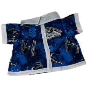 Mandalorian Yoda The Child Star Wars Blue Print Robe With Starship Print - 1 of 4