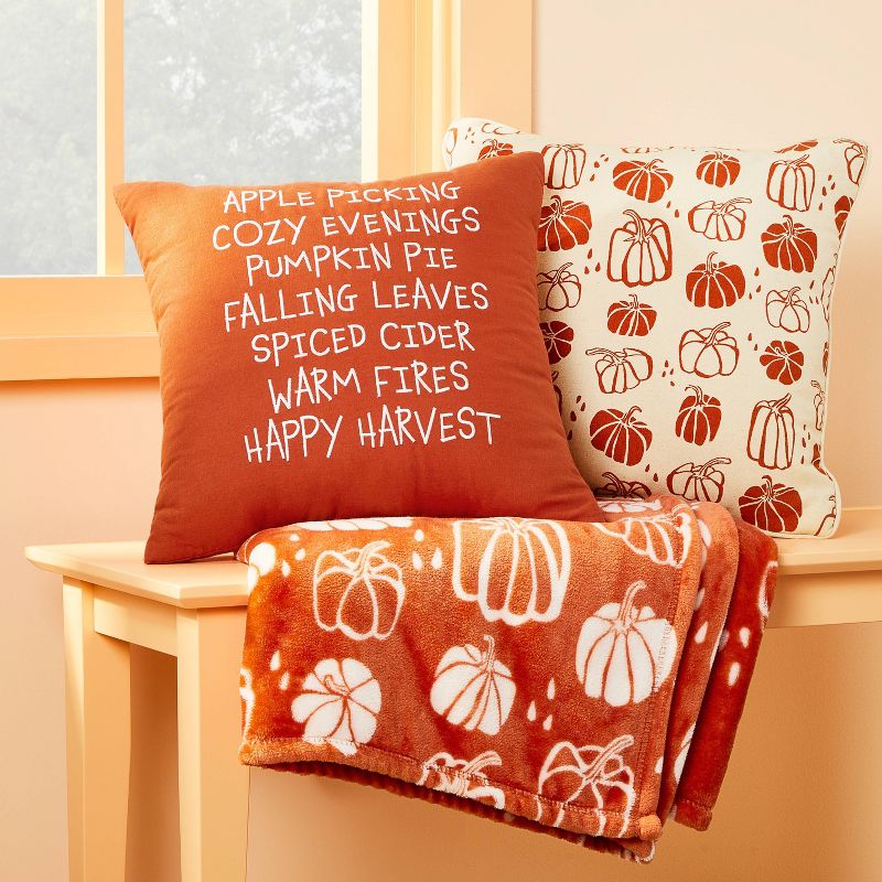 Fall Square Throw Pillow Orange/Almond - Spritz&#8482;, 2 of 8
