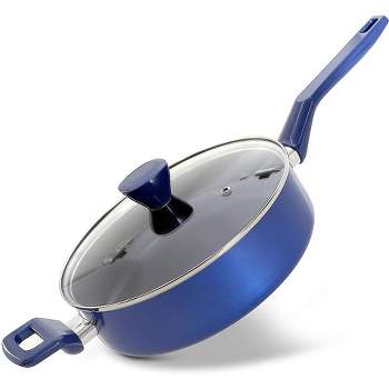 NutriChef Saucepan Pot with Lid - Non-stick High-Qualified Kitchen Cookware with See-Through Tempered Glass Lids, 3 QT.