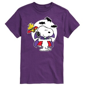 Men's - Peanuts - Snoopy Woodstock Vampire Short Sleeve Graphic T-Shirt - 1 of 4