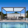 PURPLE LEAF Louvered Pergola Outdoor Aluminum Pergola with White Adjustable Rainproof Roof Grey Frame Hardtop Gazebo for Patio Deck Garden - 3 of 4