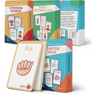 Image of Hubble Bubble Kids ASL Flash Cards for Toddlers and Beginners - 180 Cards