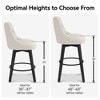 Vipbear Swivel Bar Stools with Backs, 26" Counter Height Bar Stools Set of 2,Upholstered Counter Barstools with Solid Wood Legs - 4 of 4