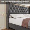 Whizmax LED Platform Bed Frame with Charging Station, Velvet Upholstered Bed Frame, Metal Frame with No Box Spring Needed, Gray - 4 of 4
